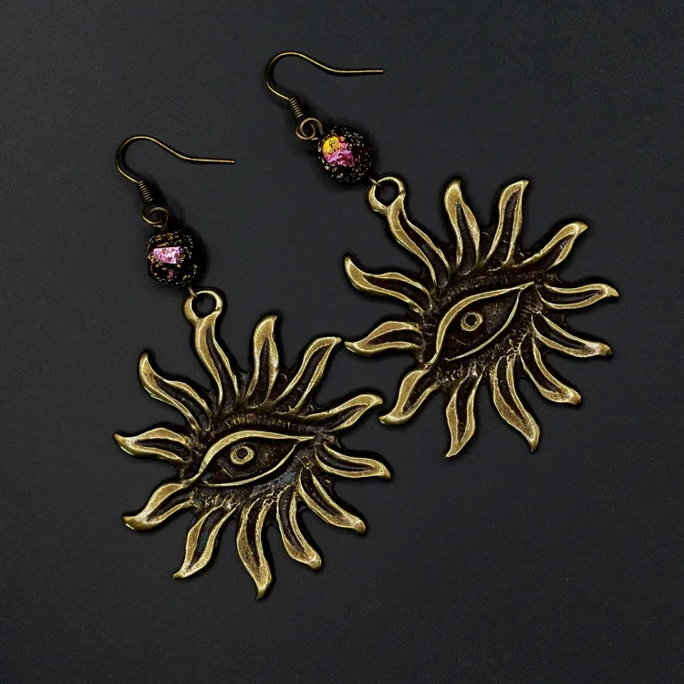kolczyki dark boho mystic eye boheme noir 1.webp