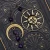 kolczyki asymetryczne dark boho celestial moon and sun  ametyst boheme noir.webp