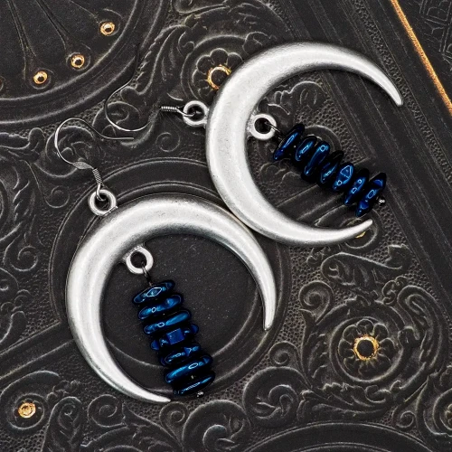 boheme noir kolczyki polkiężyce boho celestial.webp