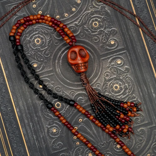 boheme noir naszyjnik dark boho czaszka.webp