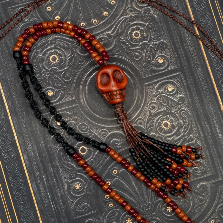 boheme noir naszyjnik dark boho czaszka.webp