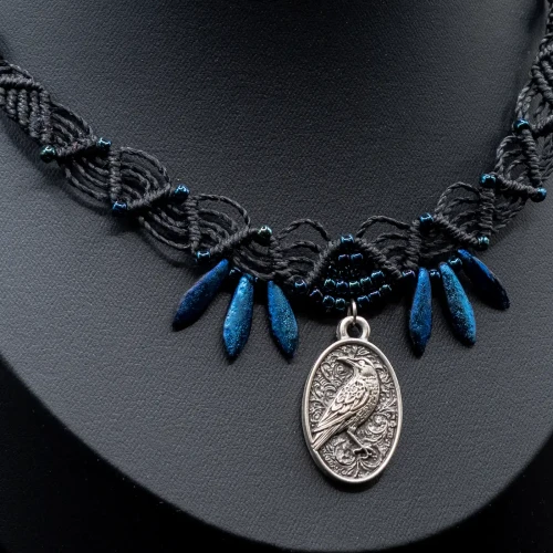 choker czarny makramowy kruk boheme noir.webp