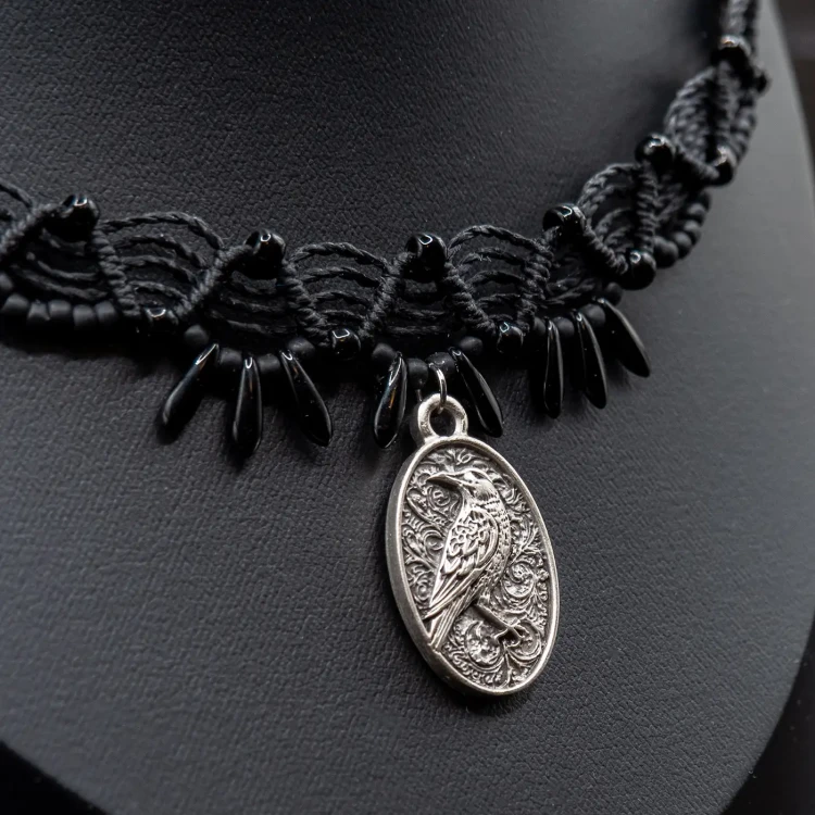 choker makrama dark boho kruk boheme noir.webp