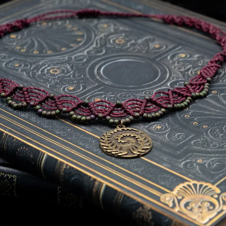 choker stary brąz bordowy boheme noir.webp
