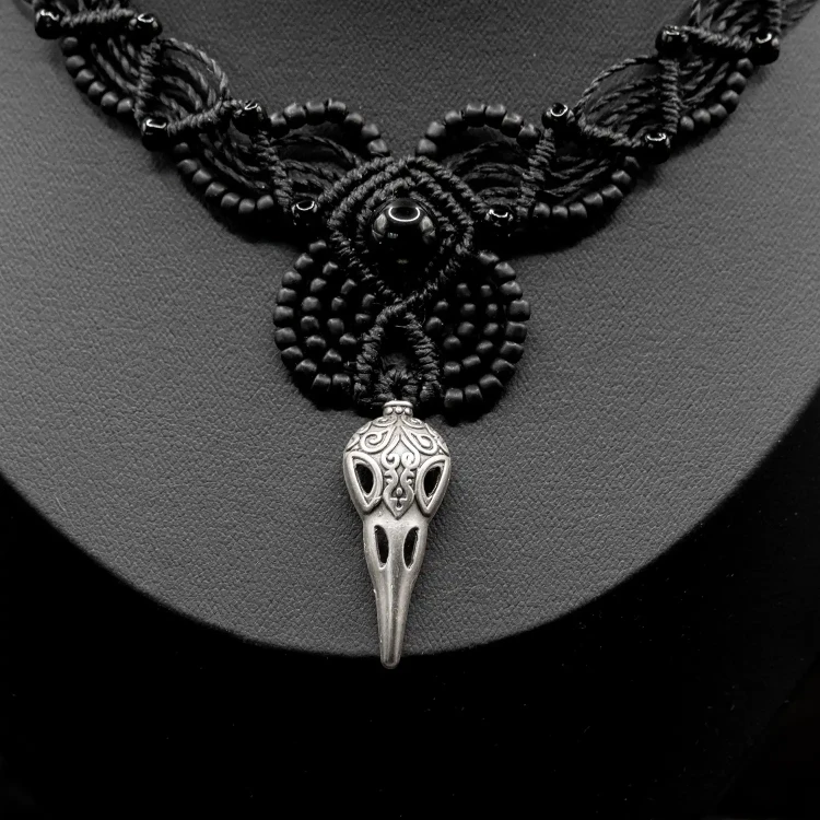 choker makrama czarny boheme noir.webp