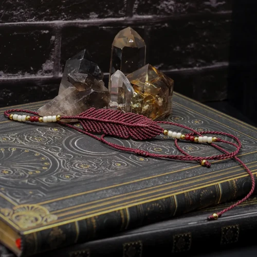 choker mikromakrama burgundowy.webp