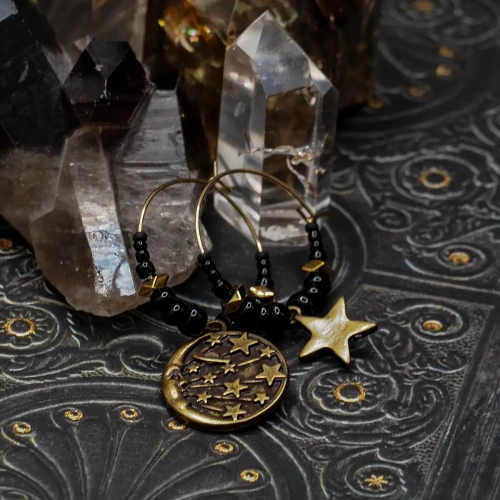 kolczyki boheme noir whimsical celestial ksiezyc gwiazdy.webp