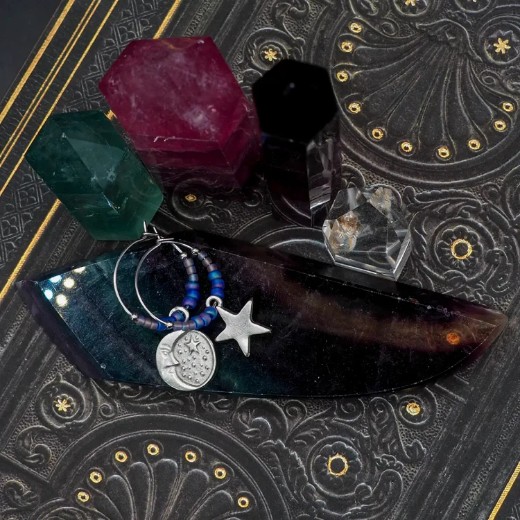 kolczyki małe kólka niebieskie celestial.webp