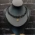 czarny choker makarama metalowa zawieszka ksiezyc