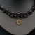 naszyjnik czarny z księżycem choker makarama boheme noir